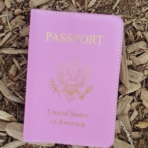 Baekgaard Pink Passport Holder with Gold Embossing